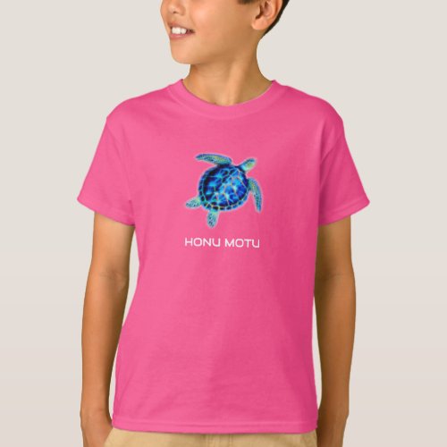 HONU MOTU March Birth Sign Wow Pink Kids T_Shirt