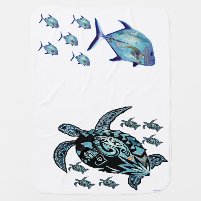 #Honu n #Ulua #Baby Blanket ©#EyeWantItCollection (Front)