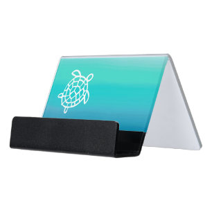 Honu Ocean Sea Turtle Desk Business Card Holder