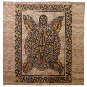 Honu Primitive Hawaiian Tattoo Tapa Cloth Napkin