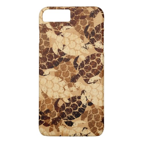 Honu Sea Turtle Hawaiian Aloha Faux Koa Wood iPhone 8 Plus7 Plus Case