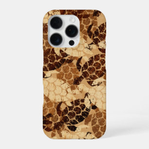 Honu Sea Turtle Hawaiian Aloha Faux Koa Wood iPhone 16 Pro Case