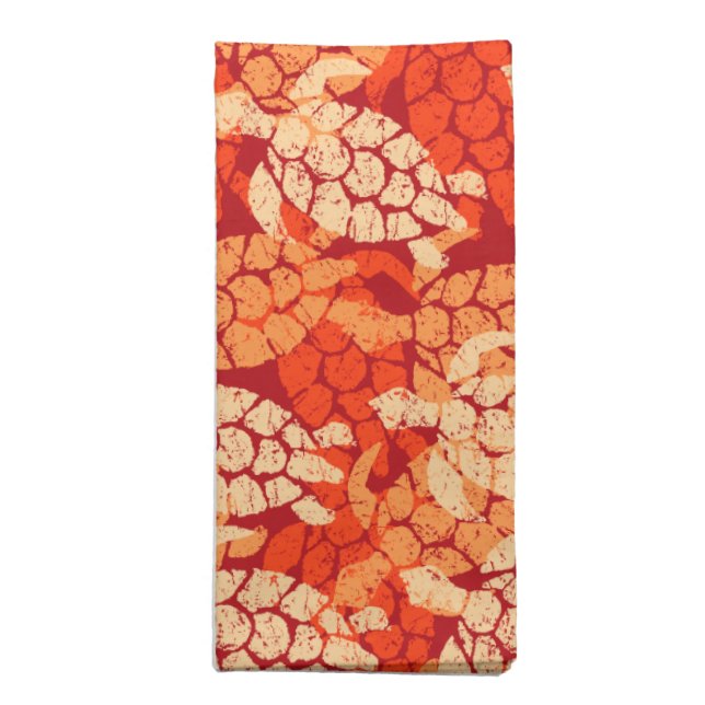 Honu Sea Turtle Hawaiian Aloha -Orange Napkin (Folded)