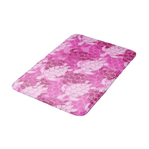 Honu Sea Turtle Hawaiian Aloha Pink Bathroom Mat | Zazzle