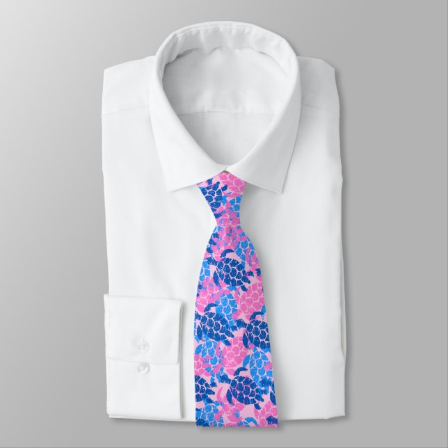 Honu Sea Turtle Hawaiian Aloha - Pink Tie (Tied)
