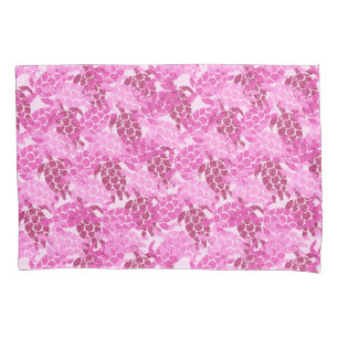 Honu Sea Turtle Hawaiian Aloha Reversible Pink Pillow Case