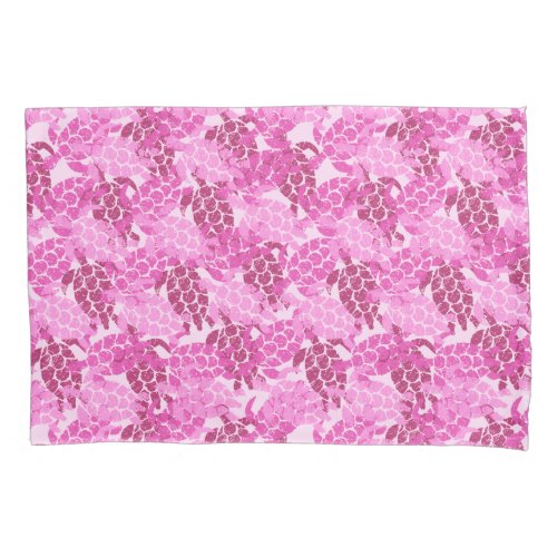 Honu Sea Turtle Hawaiian Aloha Reversible Pink Pillow Case