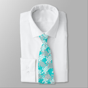 Honu Sea Turtle Hawaiian Aloha - Seafoam Neck Tie