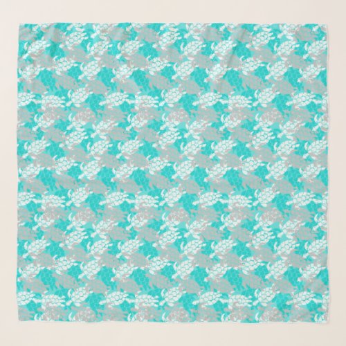 Honu Sea Turtle Hawaiian Aloha Seafoam Scarf