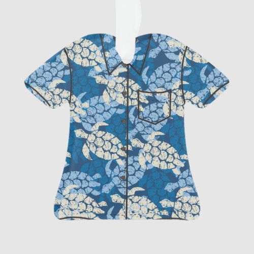 Honu Sea Turtle Hawaiian Aloha Shirt Ornament