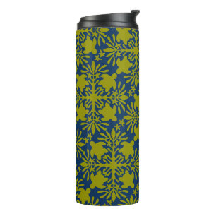 Honu sea turtle hawaiian quilt pattern thermal tumbler