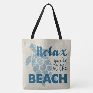 Honu Sea Turtle Hawaiian Relax Reversible BeachBag Tote Bag