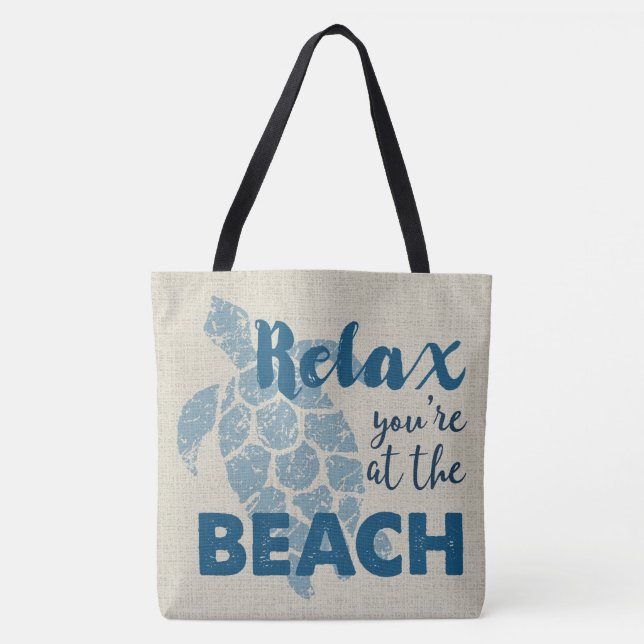 Honu Sea Turtle Hawaiian Relax Reversible BeachBag Tote Bag (Front)