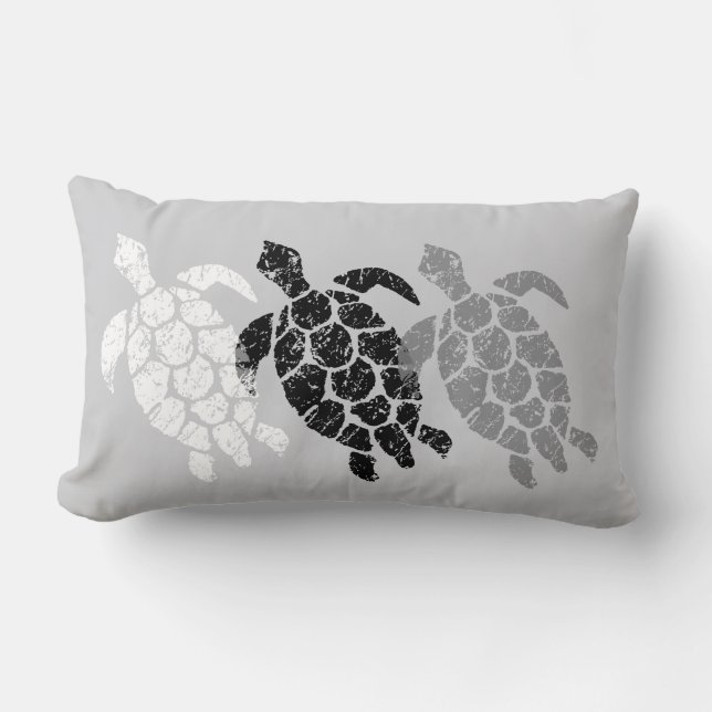 Honu Sea Turtle Hawaiian Reversible Engineered Lumbar Pillow (Front)