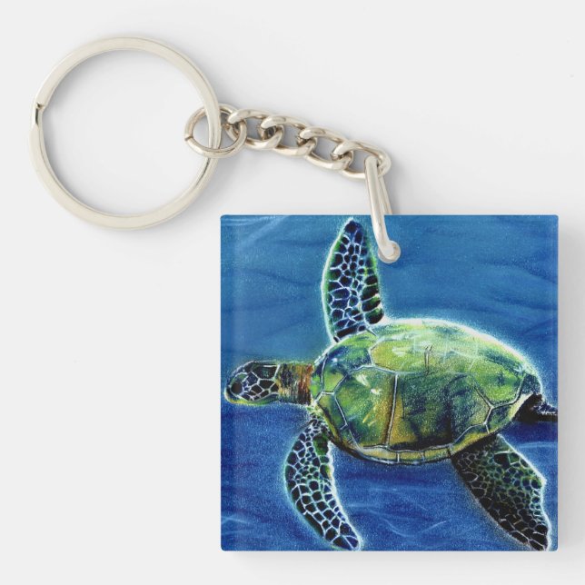 Honu Sea Turtle Keychain (Front)