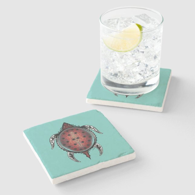 Honu Stone Coaster (Side)