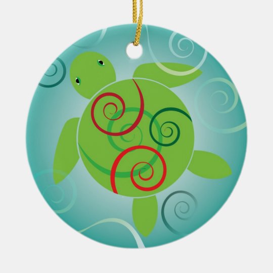 Honu Swirls Christmas Ornament