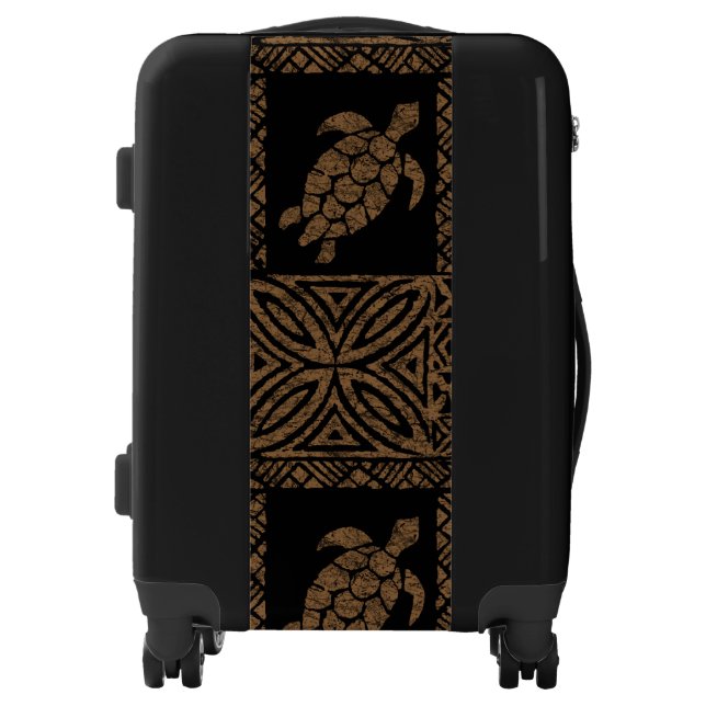 Honu Tapa Hawaiian Primitive Turtle Luggage (Front)