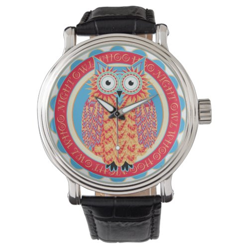 Hoo Hoo Cute Little Owl Drawing in Bright Colors Watch