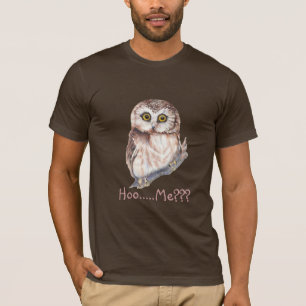 "Hoo... Me? Shocked Owl with Funny Saying T-Shirt