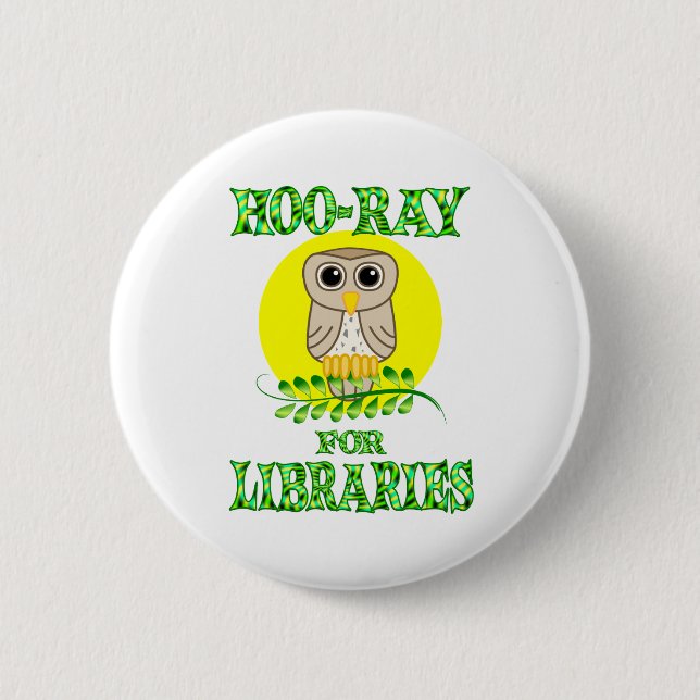 Hoo-Ray for Libraries Button (Front)