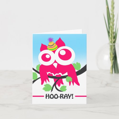 Hoo_Ray Its Your Birdday Funny Birthday Owl Card