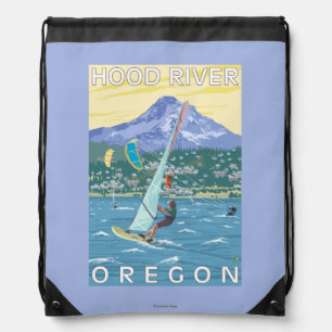 Hood River, ORWind Surfers & Kite Boarders Drawstring Bag