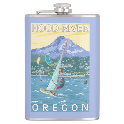 Hood River ORWind Surfers  Kite Boarders Hip Flask