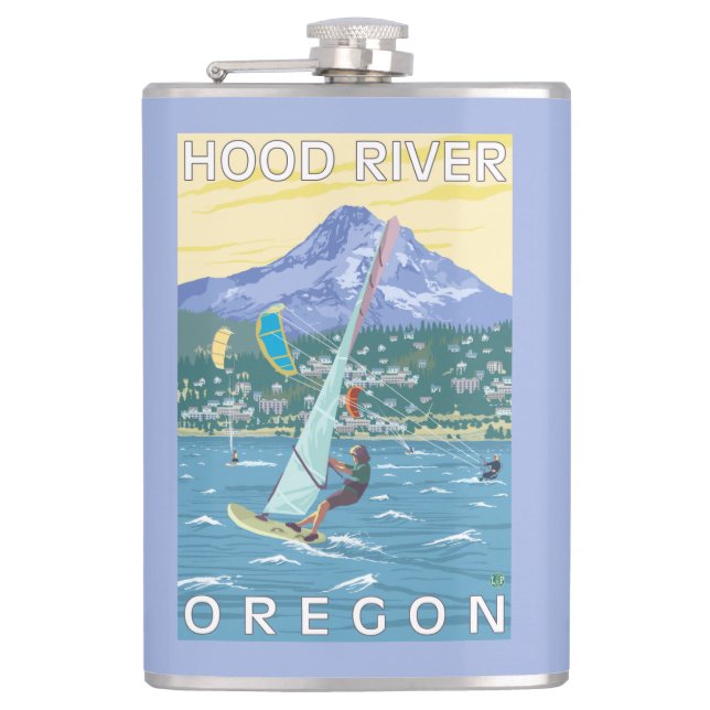 Hood River, ORWind Surfers & Kite Boarders Hip Flask (Front)