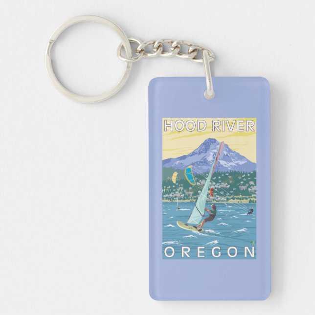 Hood River, ORWind Surfers & Kite Boarders Keychain (Front)