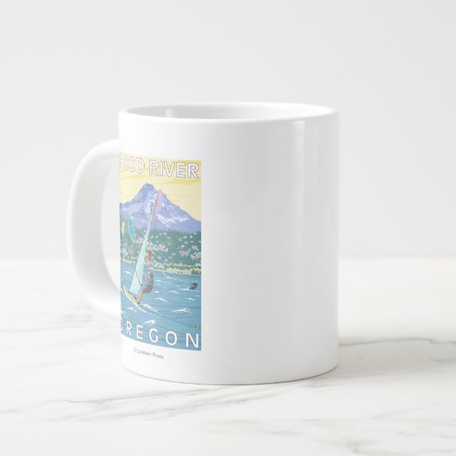 Hood River, ORWind Surfers & Kite Boarders Large Coffee Mug (Front Left)