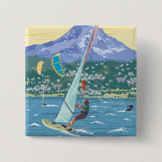 Hood River, ORWind Surfers & Kite Boarders Pinback Button