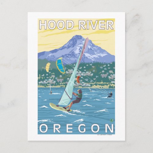 Hood River ORWind Surfers  Kite Boarders Postcard