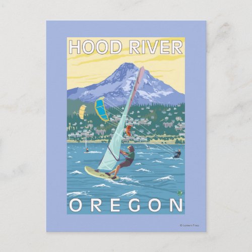 Hood River ORWind Surfers  Kite Boarders Postcard