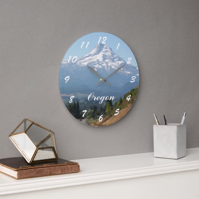 Hood River Valley and Mount Hood, Oregon Large Clock (Office)