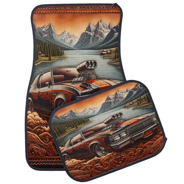 Hood Scoop Car in Natural Elegance Car Floor Mat (Set)