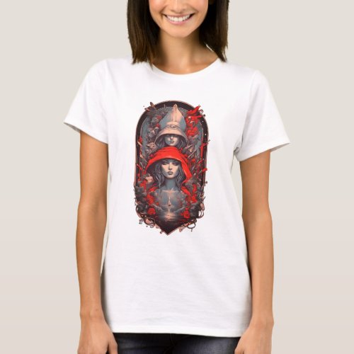 Hooded Chic Girl with Hoodie Design T_Shirt