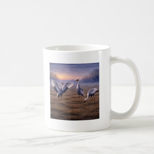 Hooded Cranes in Winter Coffee Mug (Right)