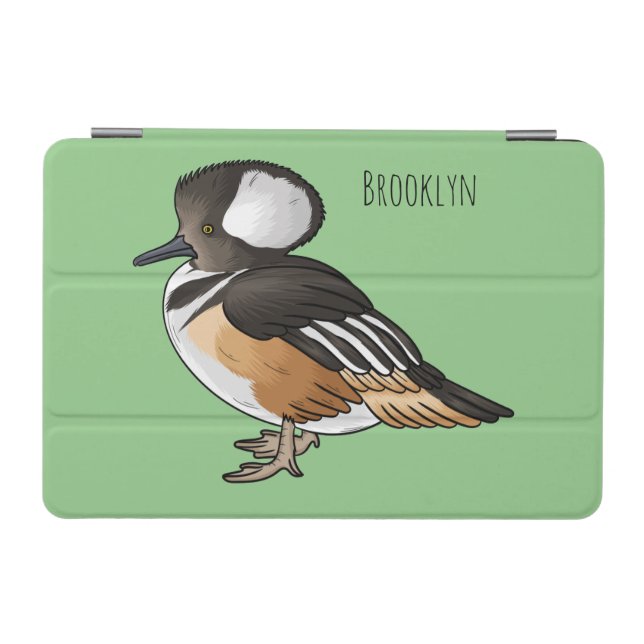  Hooded merganser bird cartoon illustration iPad Mini Cover (Horizontal)