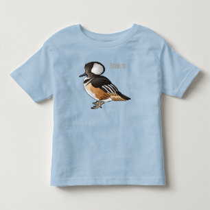 Hooded merganser bird cartoon illustration Toddler T-shirt