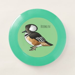  Hooded merganser bird cartoon illustration Wham-O Frisbee