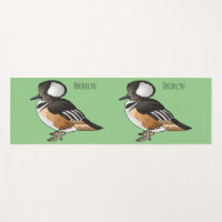 Hooded merganser bird cartoon illustration