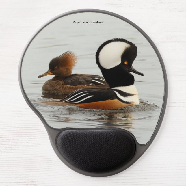 Hooded Merganser Ducks at the Pond Gel Mouse Pad (Front)