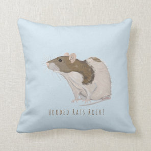 Hooded Rats Rock Agouti Hooded Rat Throw Pillow
