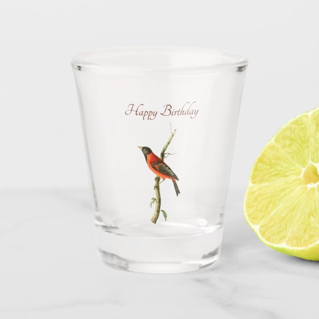 Hooded Seed-eater Shot Glass (Front)