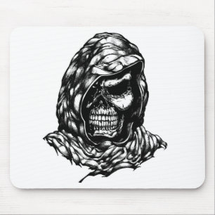 hooded skull mousepad