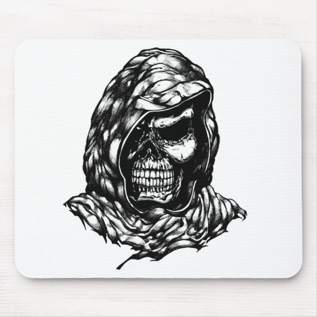 hooded skull mousepad (Front)