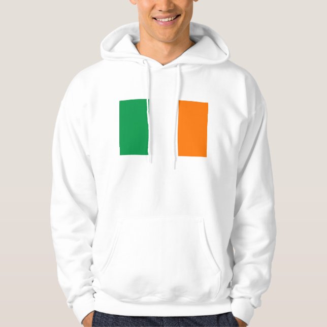 Hooded Sweatshirt with Flag of  Ireland (Front)