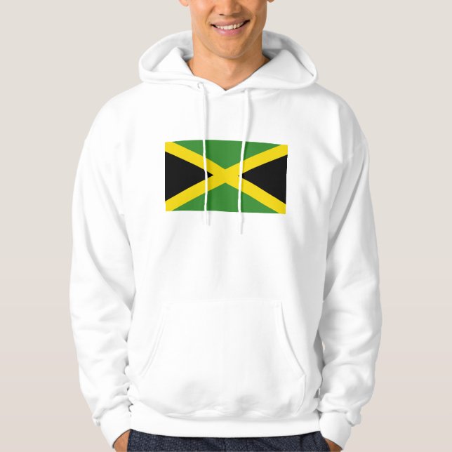 Hooded Sweatshirt with Flag of Jamaica (Front)