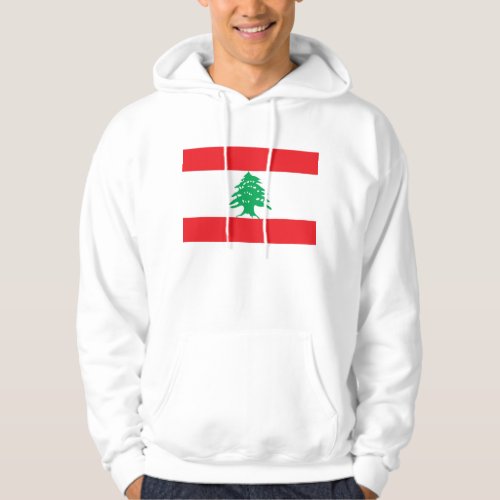 Hooded Sweatshirt with Flag of Lebanon